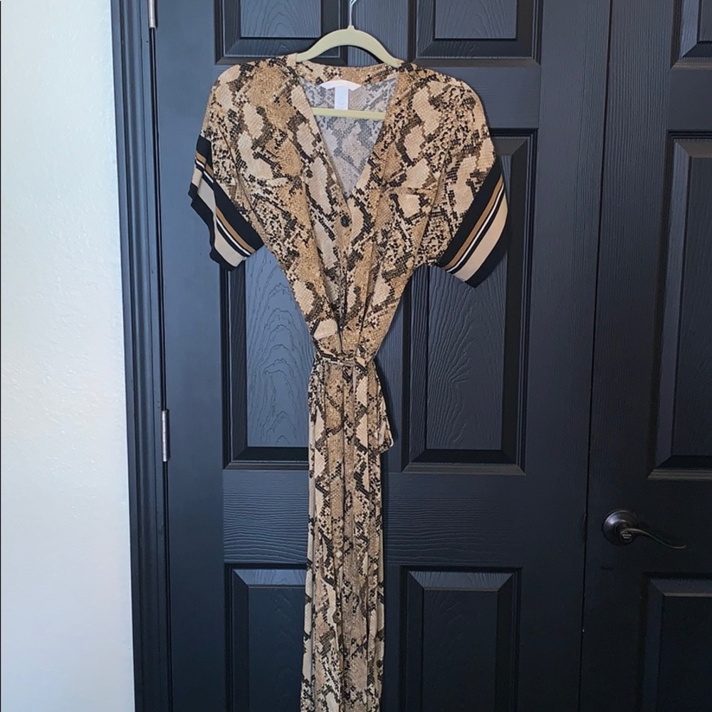 Jumpsuit wide leg snake skin